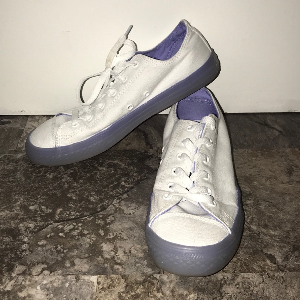 White and Purple Converse